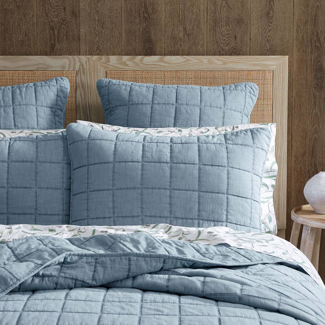 Reid Coverlet - Smoke Blue