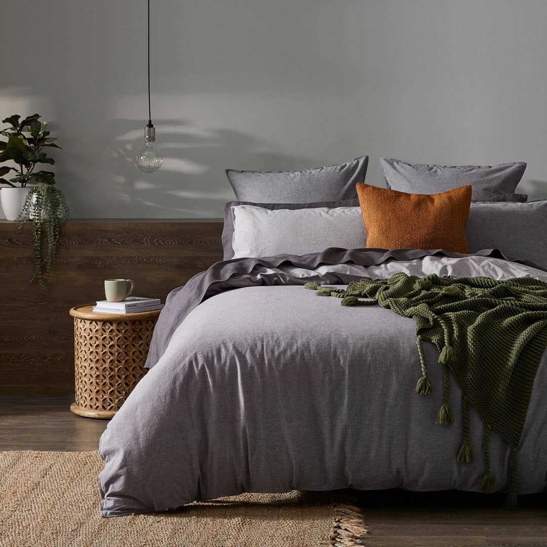 Hendry Quilt Cover - Charcoal