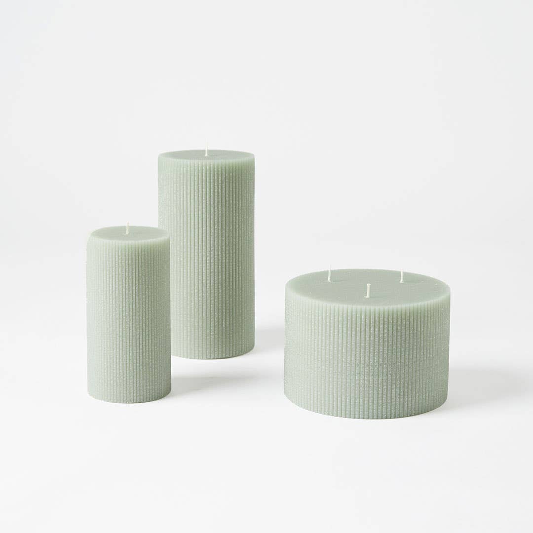 Fine Ribbed Candle - Mint