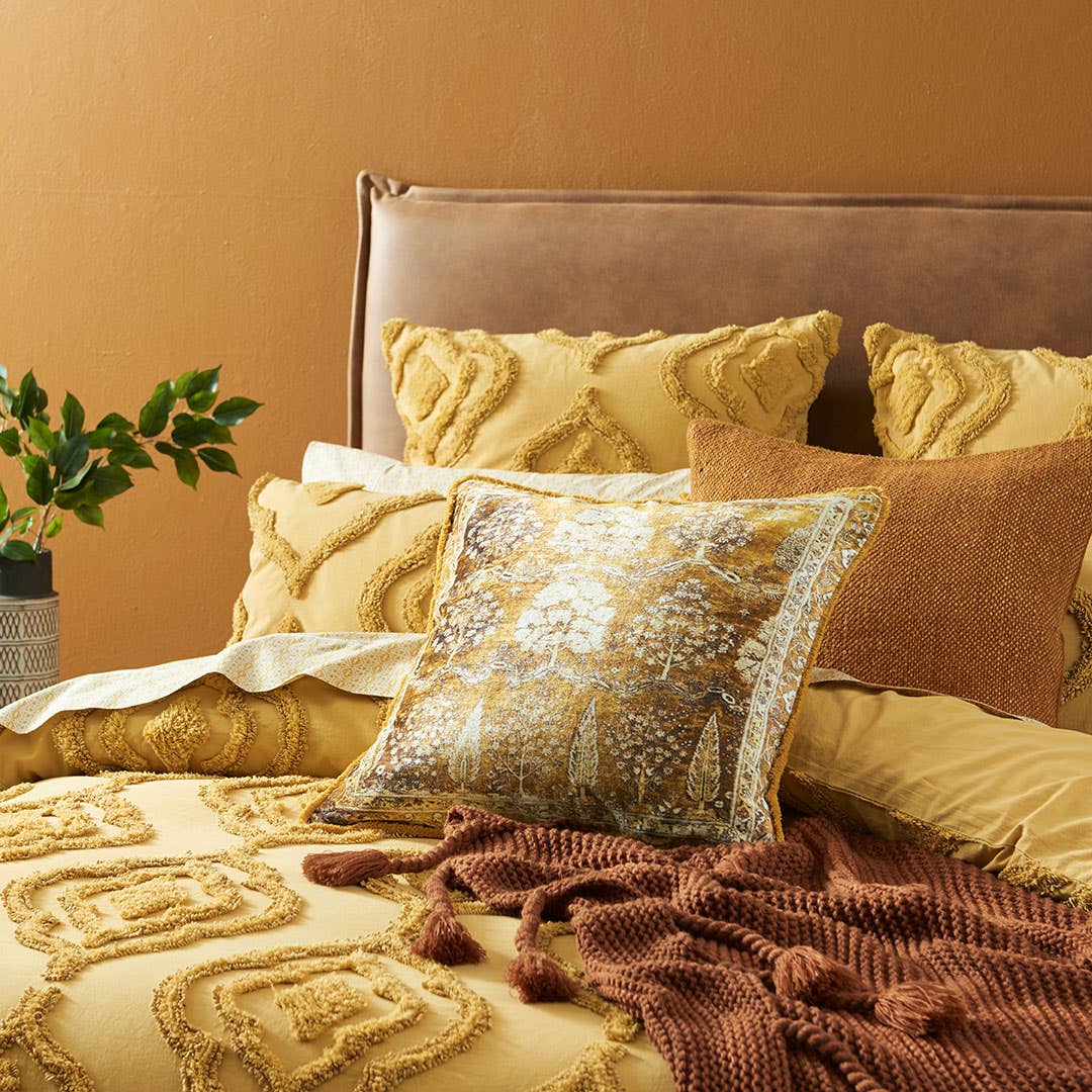 Osha Quilt Cover - Mustard