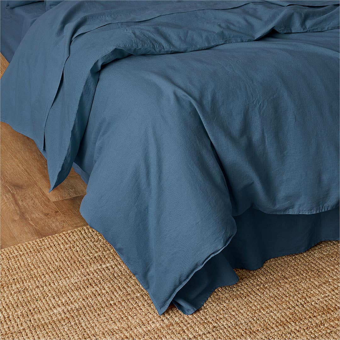 Olsen Linen/Cotton Quilt Cover - Slate Blue