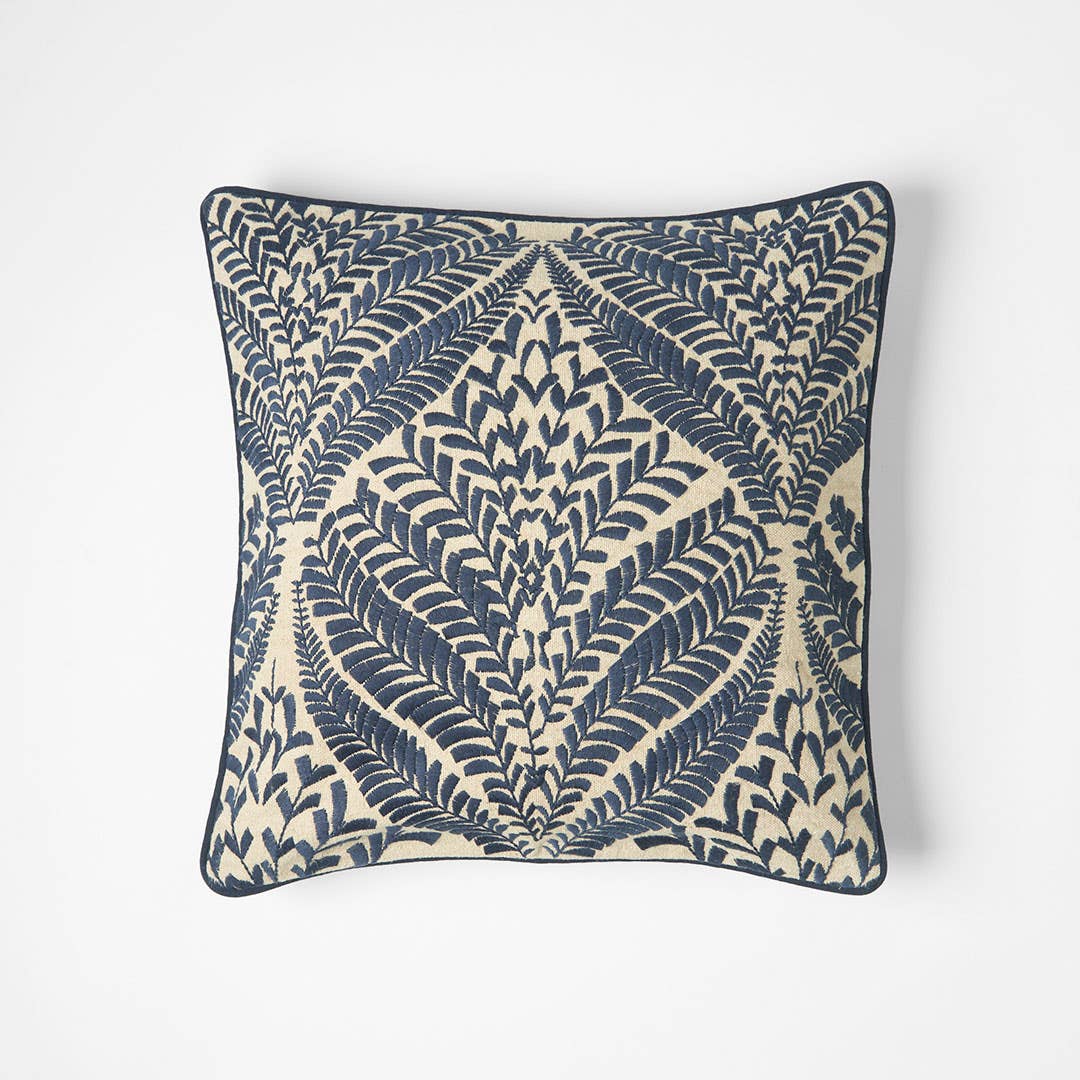 Sandford Embroidered Cushion - Ink