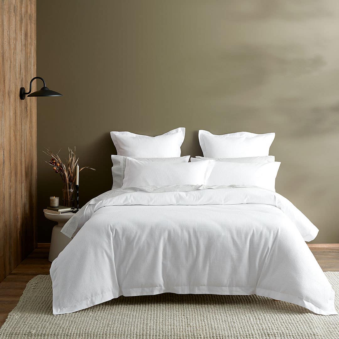 Metro Quilt Cover - White