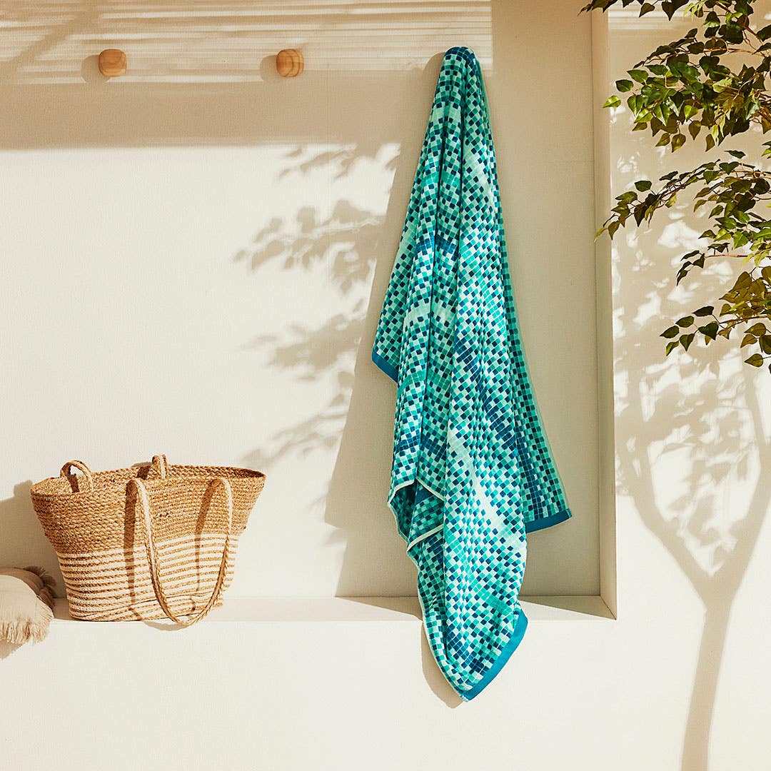 Tessarae Beach Towel - Turquoise Multi