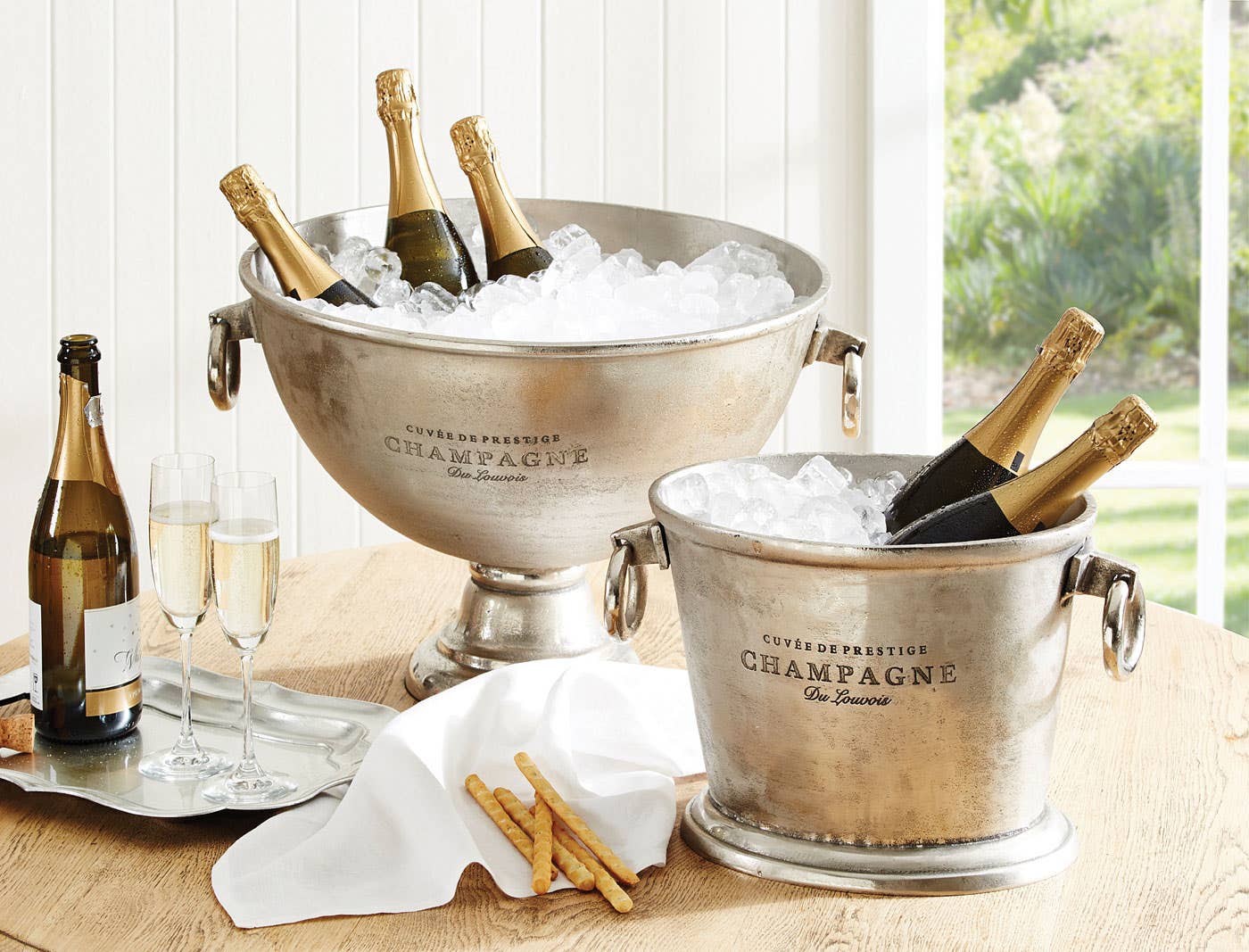 Oval Champagne Bucket - Pewter