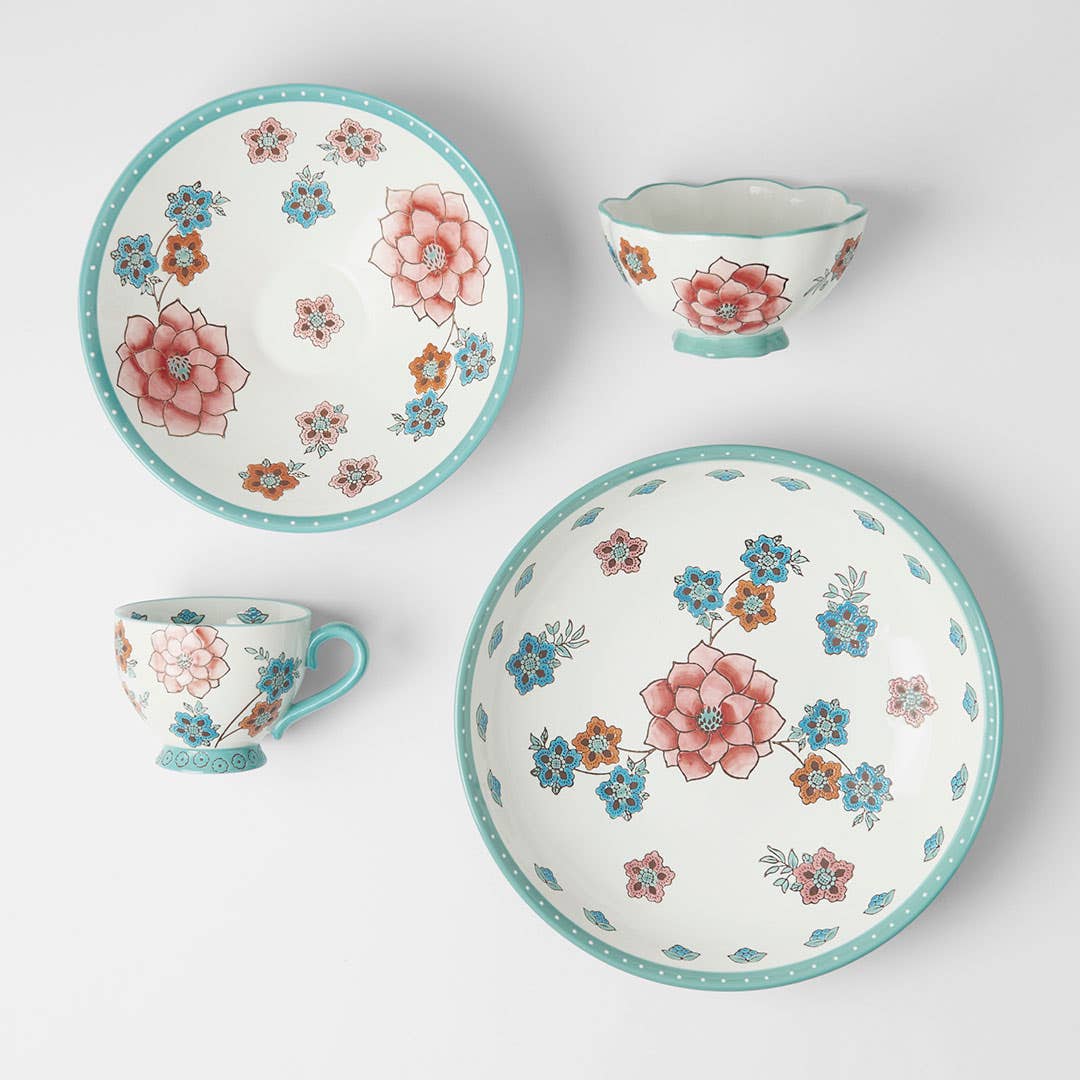 Tango Teacup Floral - Pink/Aqua