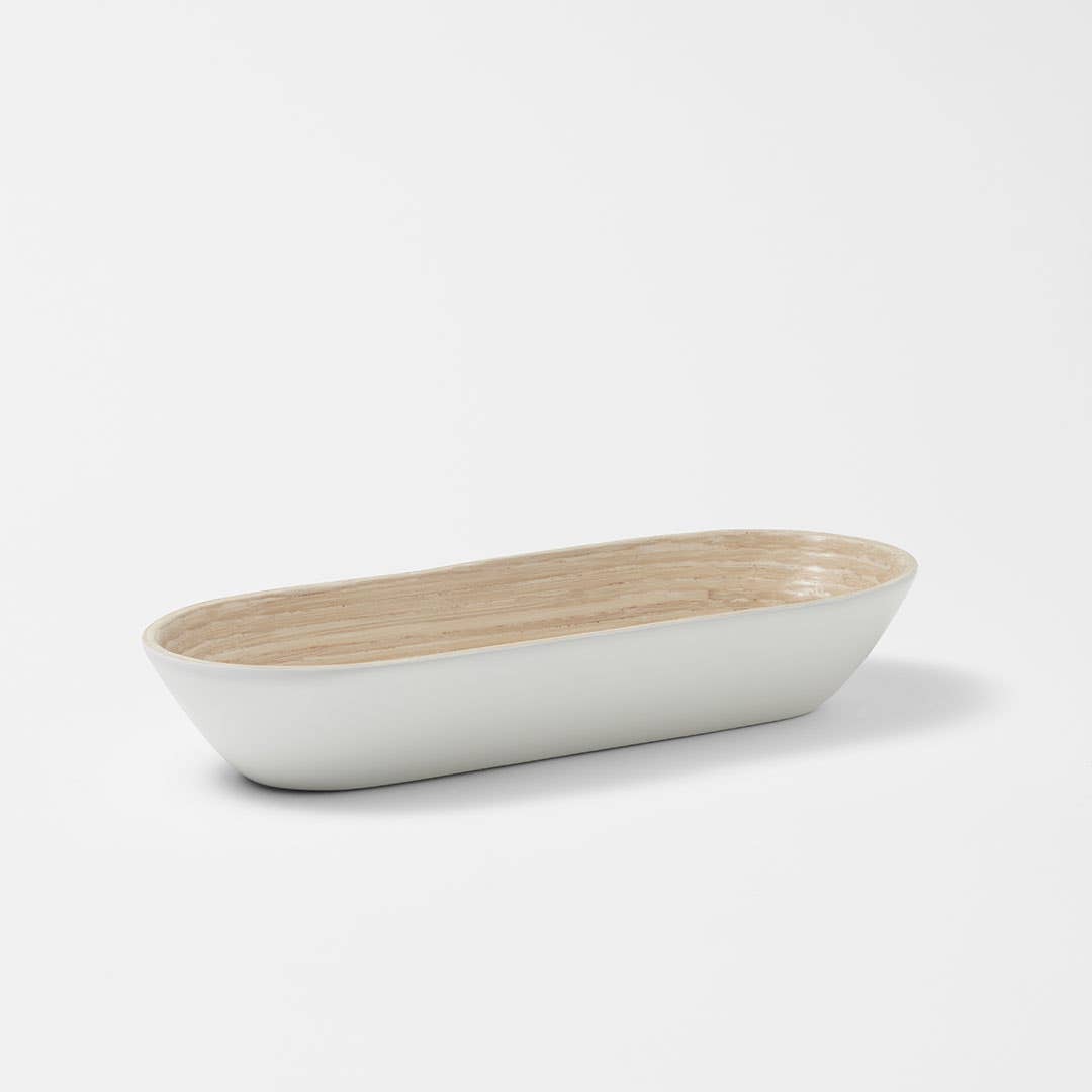 Bamboo Bread Tray - White