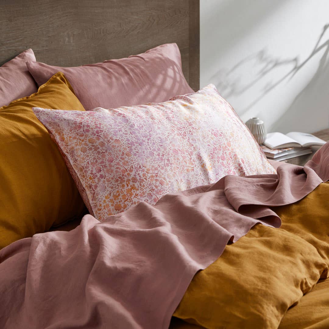 Milano Linen Quilt Cover - Mustard