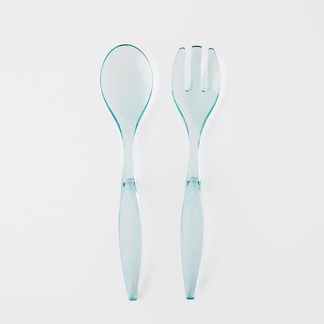 Crystal Look Salad Servers Set of 2 - Green