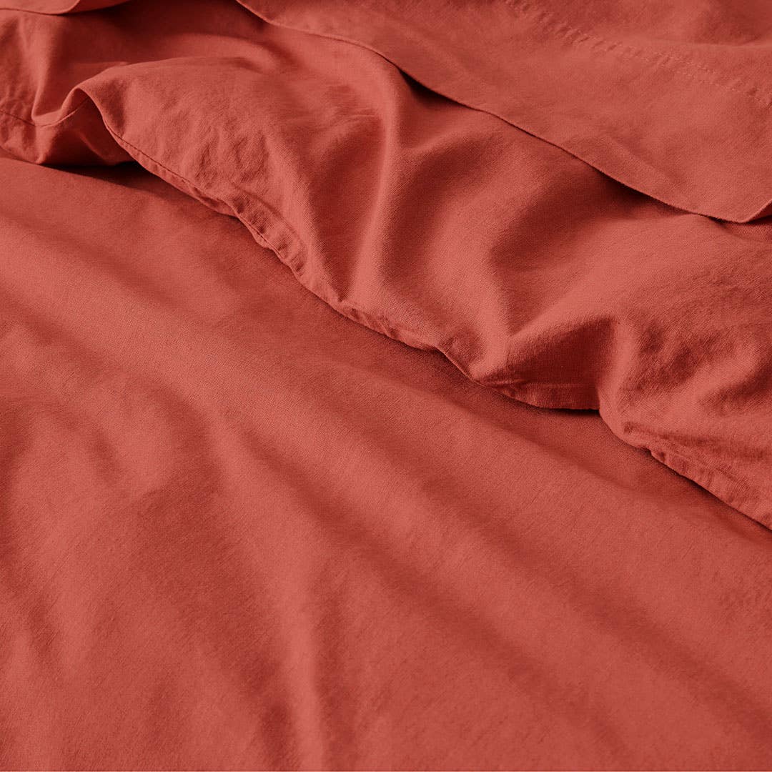 Olsen Linen/Cotton Quilt Cover - Paprika