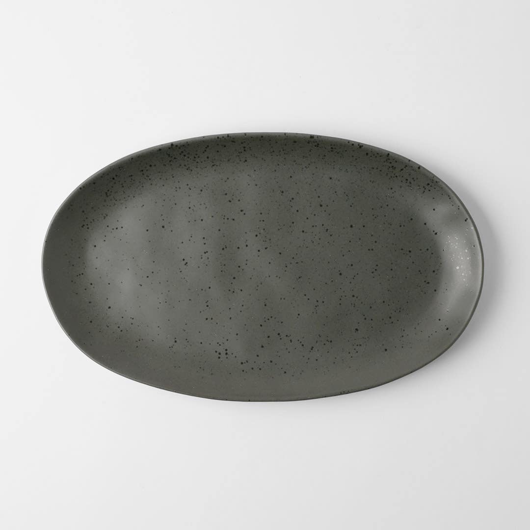 Neva Oval Platter - Charcoal